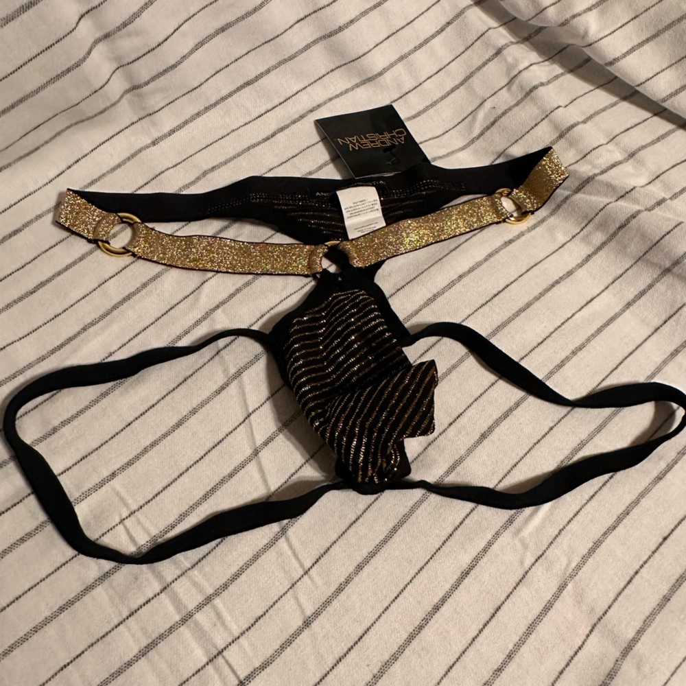Gold Andrew Christian thong/jock